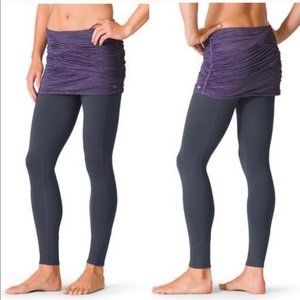 Athleta Yin-Yang 2 In 1 Tight Leggings Skirt Grey